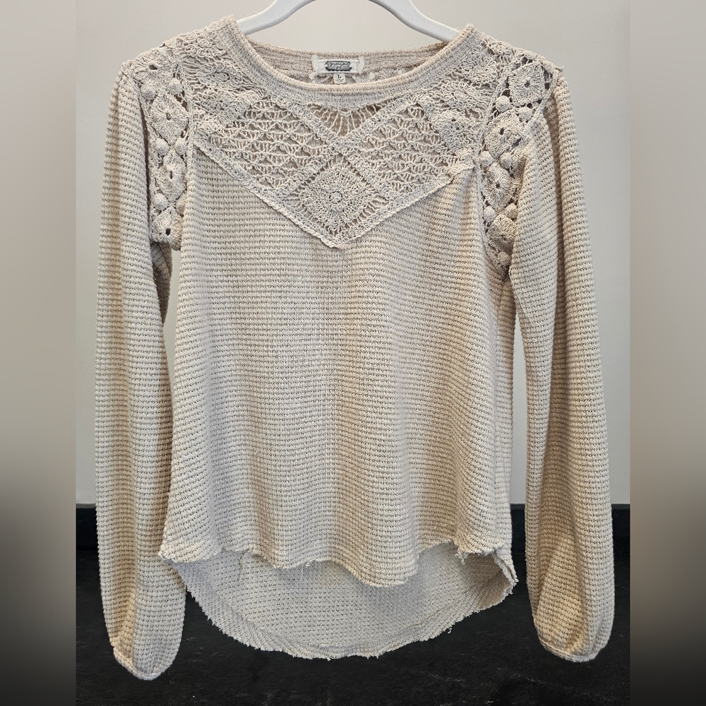 Cream Lace Knit Sweater